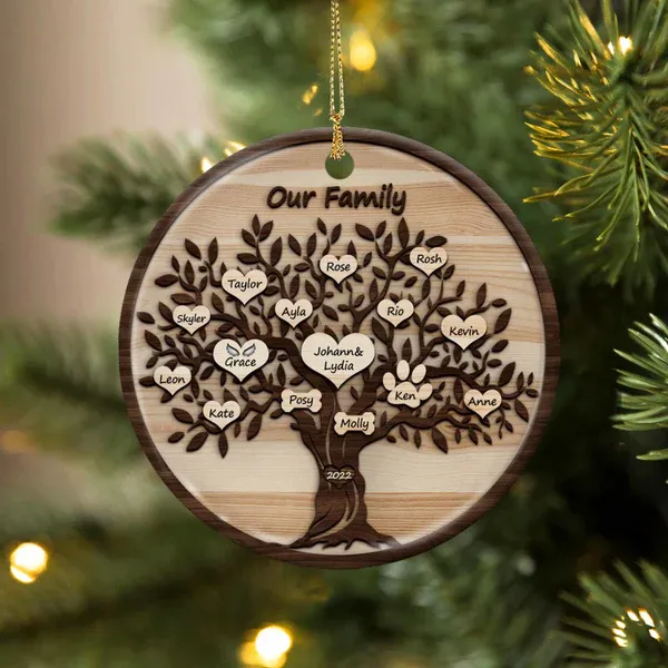 Rustic family tree decor item